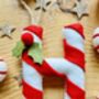 Hanging Felt Christmas Candy Cane Letter, thumbnail 8 of 8