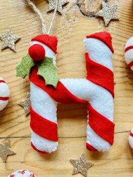 Hanging Felt Christmas Candy Cane Letter, 8 of 8