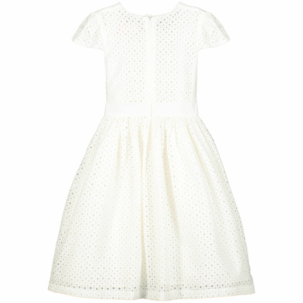 Flower Girls Dress Embroidered Luxury White Cotton By HOLLY HASTIE ...
