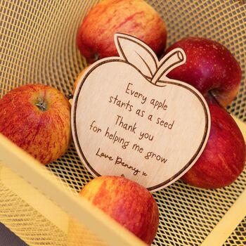 Personalised Thank You Teacher Apple Drinks Coaster – Teacher Appreciation Gift, 4 of 4