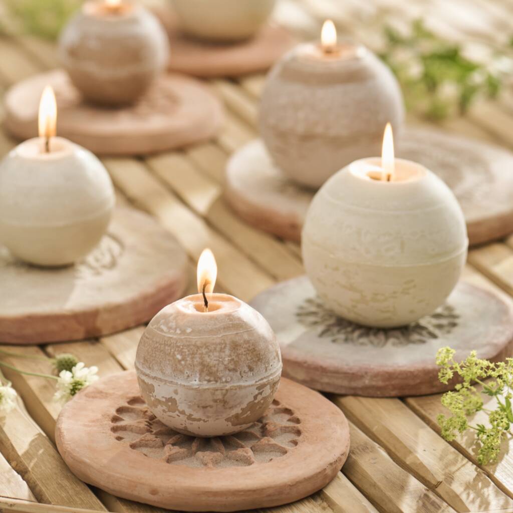 Large Vintage Decorative Terracotta Tile Candle Holder, 1 of 5