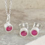 Ruby July Birthstone Sterling Silver Necklace, thumbnail 2 of 3