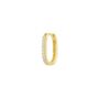 Fine Pave Ovate Hoop Single Earring 14ct Solid Gold, thumbnail 2 of 4