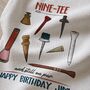 Personalised Nine Tee Tea Towel 90th Birthday Gift For Golfers, thumbnail 4 of 9