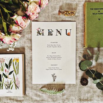 Vintage Wildflower Wedding Stationery, 7 of 12