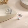 Mismatched Angel And Harp Stud Earrings In Sterling Silver, thumbnail 3 of 12