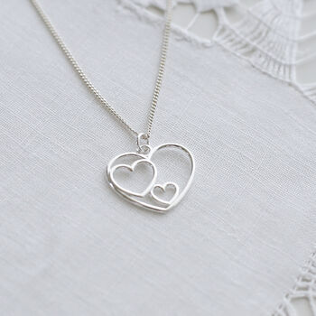 Two Hearts Personalised Necklace In Sterling Silver, 8 of 12