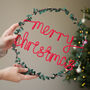 Merry Christmas Holly Fairy Light Wreath, thumbnail 1 of 7