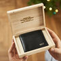 Personalised Coin Wallet In Engraved Wooden Box, thumbnail 1 of 6