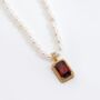 Garnet Pearl Strand Necklace, thumbnail 3 of 5