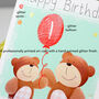 Personalised Bear Sibling Birthday Card, thumbnail 4 of 9