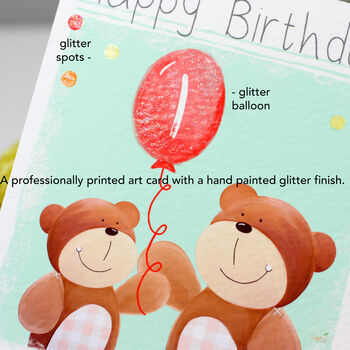 Personalised Bear Sibling Birthday Card, 4 of 9