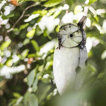 White Owl Handmade Recycled Metal Garden Ornament, 3 of 3