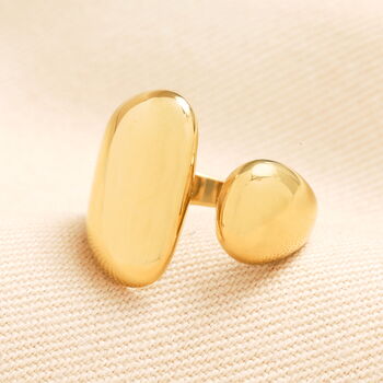 Stainless Steel Chunky Pebble Wrap Ring In Gold Plating, 2 of 4