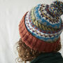Fair Trade Eco Knit Nordic Unisex Bobble Hat Waste Wool, thumbnail 5 of 12