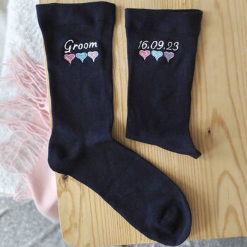Personalised Wedding Date Groomsmen Best Man Socks Gift, 6 of 6