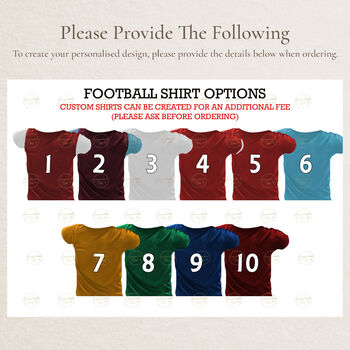Custom Football Shirt Print, Father's Day Personalised Gift For Daddy, 4 of 5