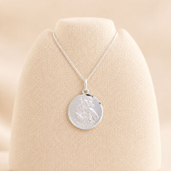 Personalised Sterling Silver St Christopher Pendant Necklace, 3 of 9