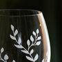 Personalised Set Of Two Floral Crystal Wine Glasses, thumbnail 3 of 8