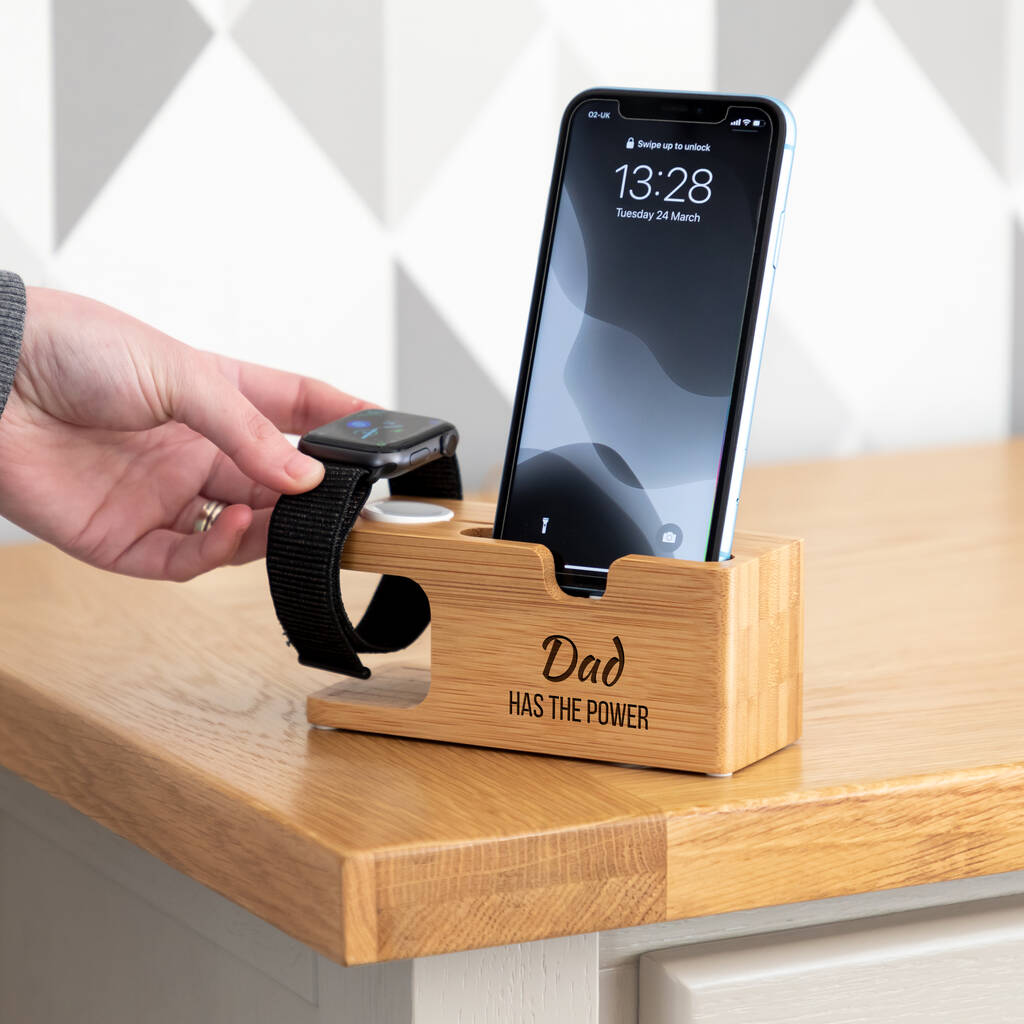 Personalised iPhone And Apple Watch Charging Station, 1 of 6