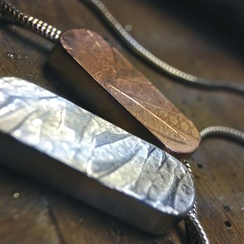 Embossed Silver Petals Lozenge Necklace, 4 of 8