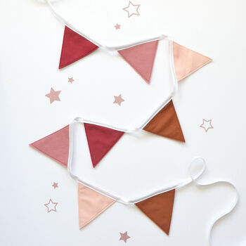 Ruby And Neutral Boho Bunting, 3 of 4