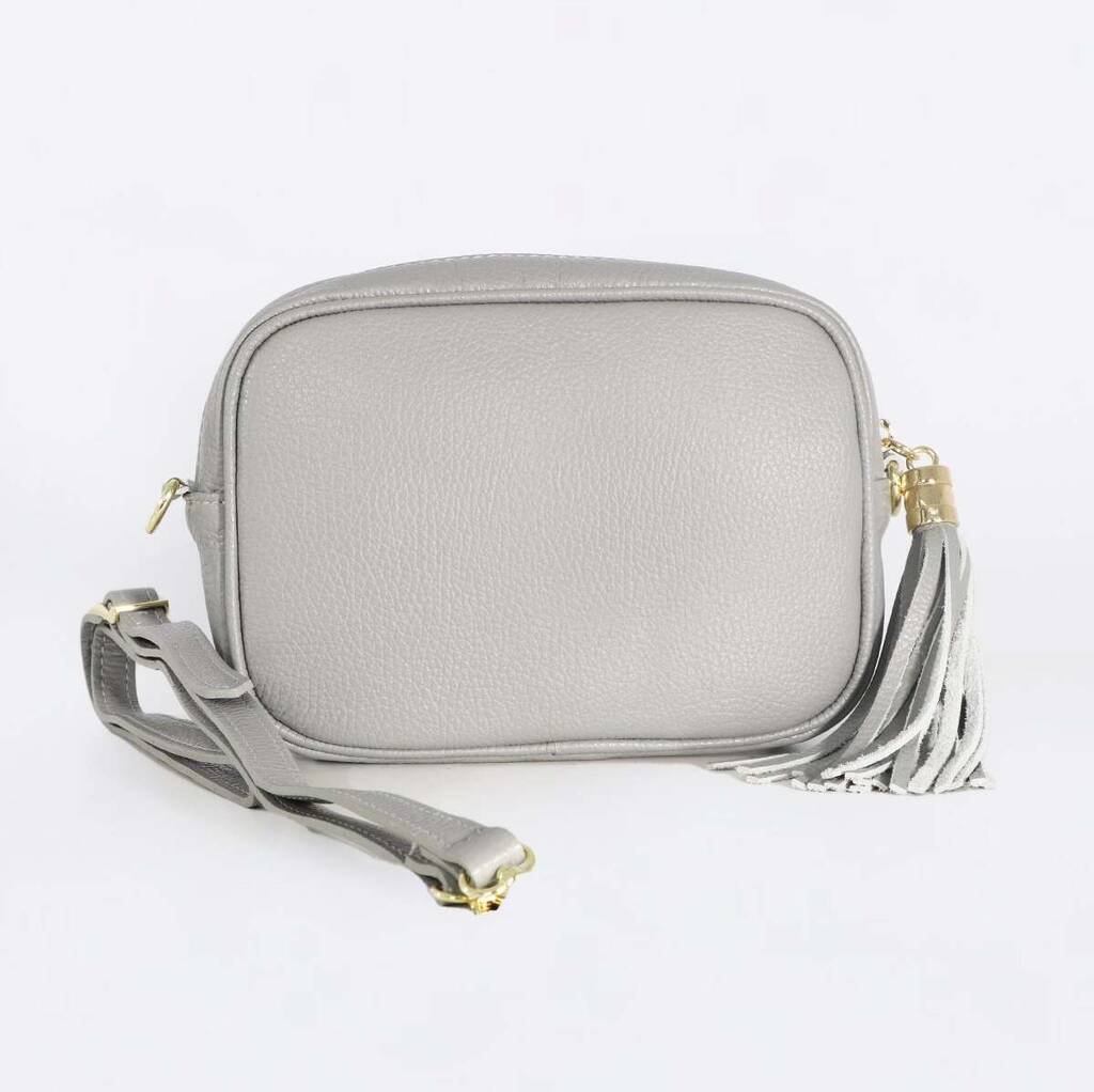 Soft Grey Leather Crossbody Camera Bag By Sadler Jones
