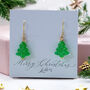 Christmas Tree Earrings With Gold Star Detail, thumbnail 2 of 4