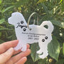 Dog Breed Silhouette Pet Memorial Tag Wire Holder, thumbnail 7 of 8