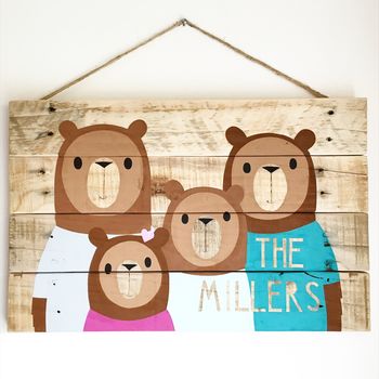Personalised Wooden Bear Family Portrait, 4 of 7