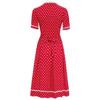 Francoise Dress In Red Polka Vintage 1940s Style, 2 of 3