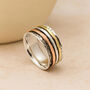 Personalised Sterling Silver Floral Trio Spinner Ring, thumbnail 3 of 11