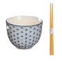 Japandi Pattern Noodle Bowl With Chopsticks, thumbnail 3 of 4