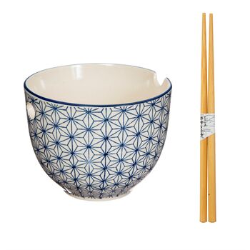 Japandi Pattern Noodle Bowl With Chopsticks, 3 of 4