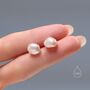 Sterling Silver Genuine Fresh Water Pearls Stud Earrings, thumbnail 4 of 12