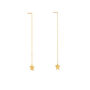 9ct Solid Gold Star Pull Through Threader Earrings, thumbnail 2 of 3