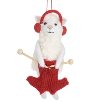 Knitting Sheep Christmas Decoration, 2 of 3