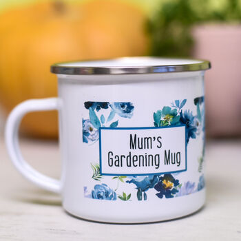 Personalised Mum's Enamel Gardening Mug, 4 of 9