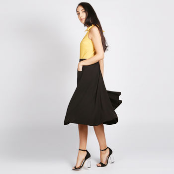 Bonbon 50s Style Dress Black Yellow, 3 of 5