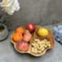 30cm Handcrafted Teak Wooden Triple Fruit Nuts Bowl, thumbnail 5 of 12