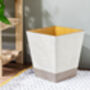 Wooden Waste Paper Bin Hessian Taupe, thumbnail 5 of 5
