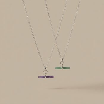 Amethyst T Bar Sterling Silver Necklace, 2 of 9
