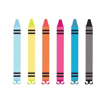 Six Crayon Shape Wall Stickers With Coat Hooks, 3 of 3