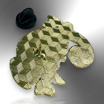 Chameleon Green Lizard Enamel Pin, 6 of 8