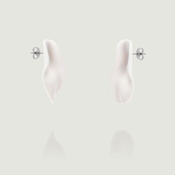 Bossa | Handmade Organic Earrings In White, 3 of 4