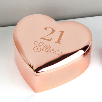 Personalised Birthday Rose Gold Plated Trinket Box, 3 of 4