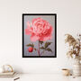Pink Peony Floral Simple Classy Wall Art Print, thumbnail 4 of 6