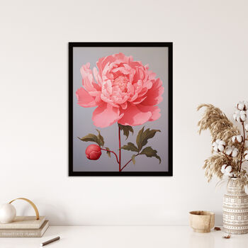 Pink Peony Floral Simple Classy Wall Art Print, 4 of 6