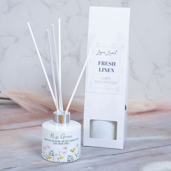 Pastel Flowers Teacher Thank You White Reed Diffuser, 2 of 3