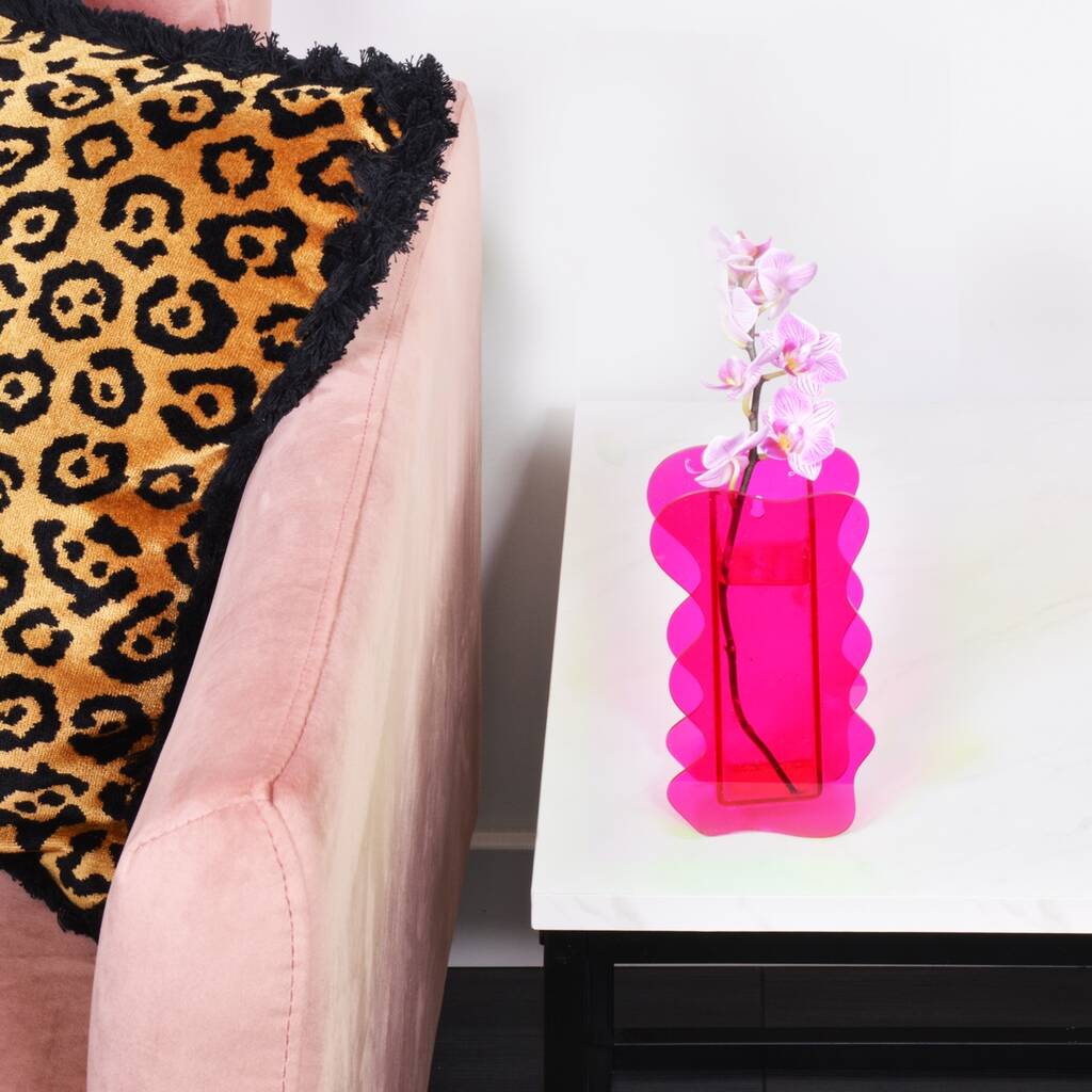 Neon Pink Abstract Vase, 1 of 4